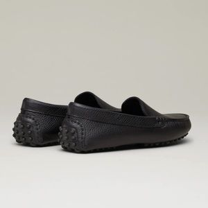 M. Gemi Black Pebbled Leather The Felize Loafers